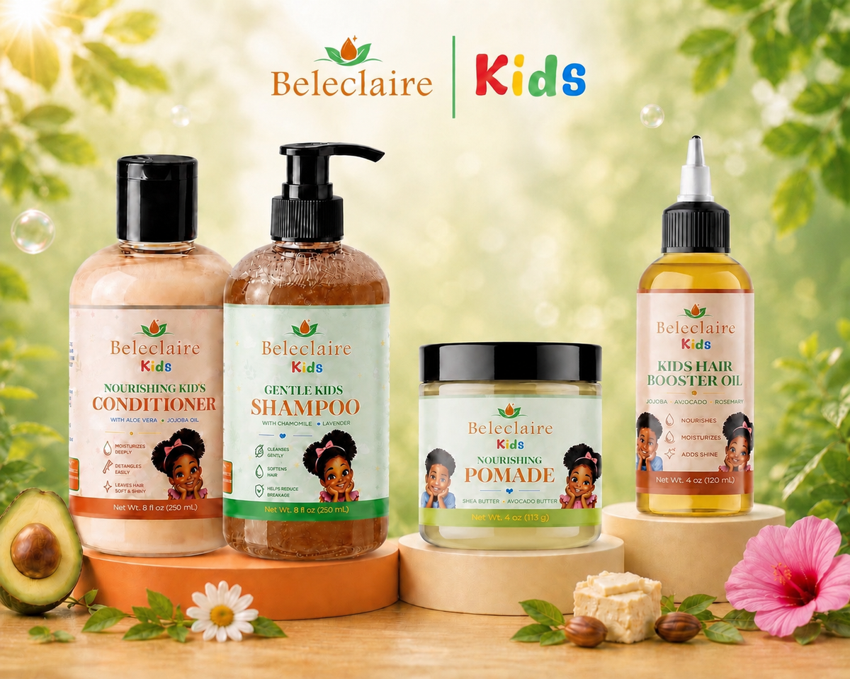 Beleclaire 4Pcs Kids Complete Hair Care Bundle