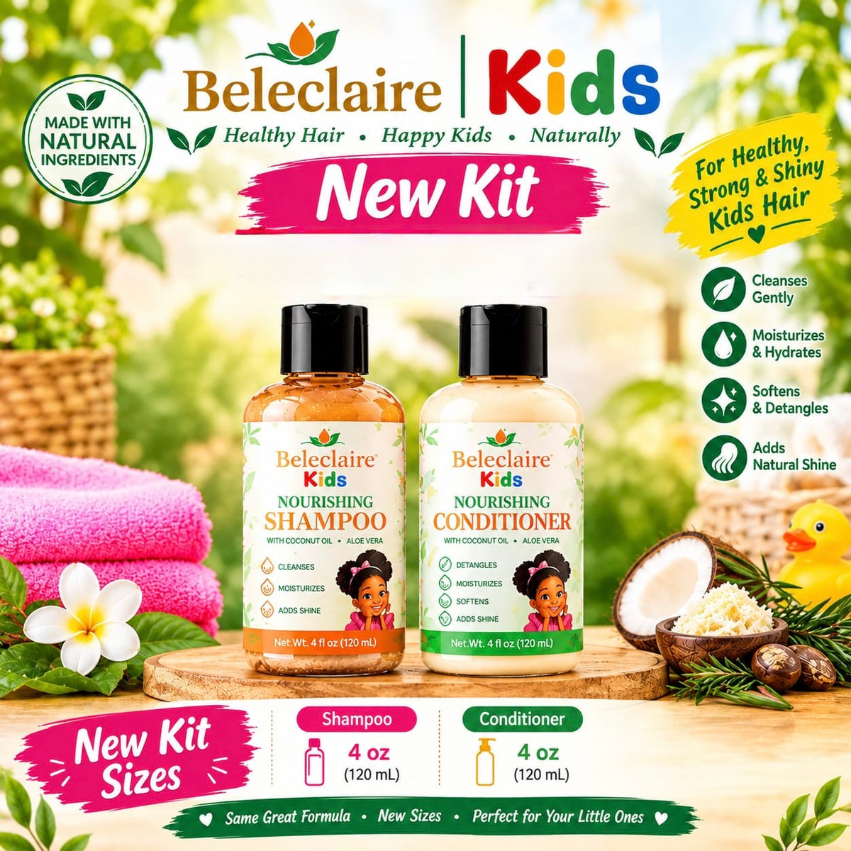 Beleclaire Kids Shampoo & Conditioner 4oz Set
